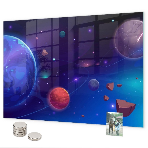 Magnetická tabule na zeď galaxie planet