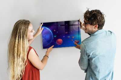 Magnetická tabule na zeď galaxie planet