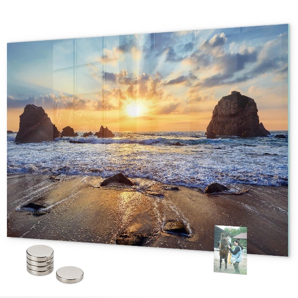 Magnetická tabule na zeď se vzorem západu slunce na pláži