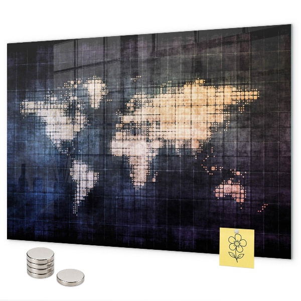 Magnetická tabule abstraktní mapa světa