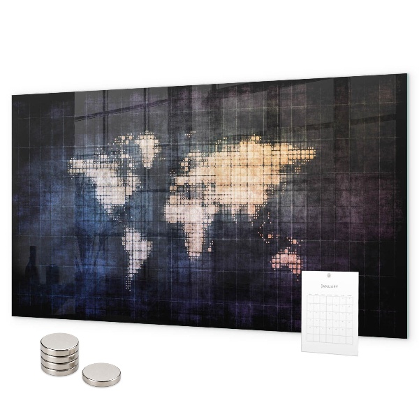 Magnetická tabule abstraktní mapa světa