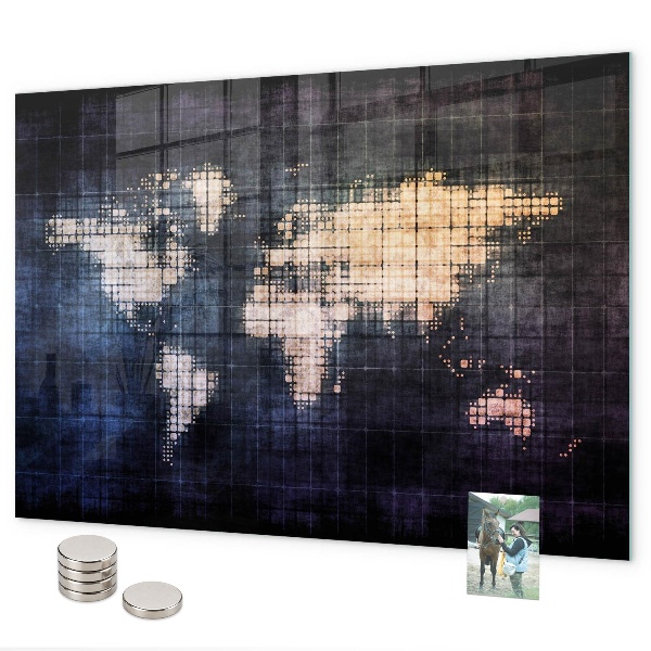 Magnetická tabule abstraktní mapa světa