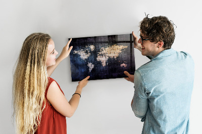 Magnetická tabule abstraktní mapa světa