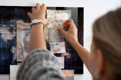 Magnetická tabule abstraktní mapa světa