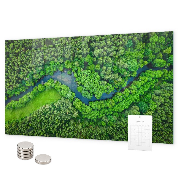 Magnetická tabule na zeď motiv řeka v lese