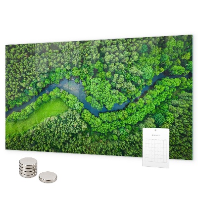 Magnetická tabule na zeď motiv řeka v lese