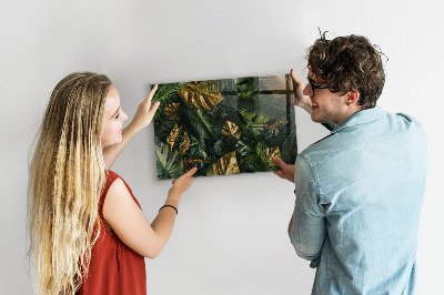 Magnetická tabule na zeď motiv listy džungle