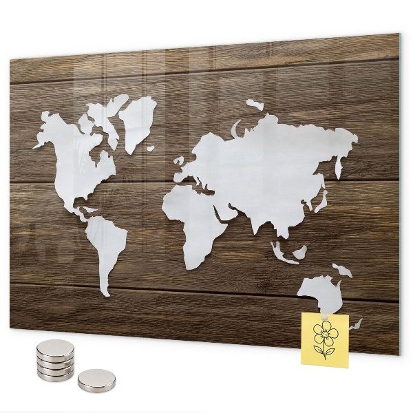 Magnetická tabule mapa světa na deskách