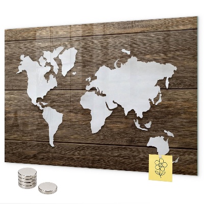 Magnetická tabule mapa světa na deskách
