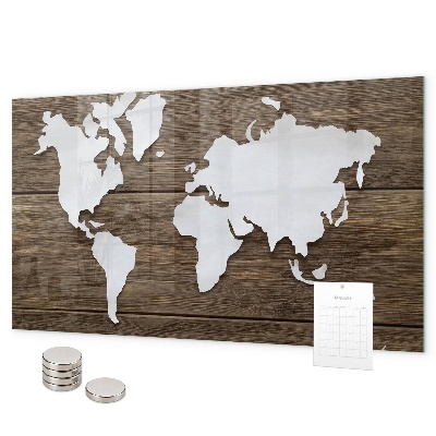Magnetická tabule mapa světa na deskách