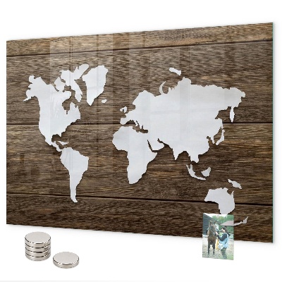 Magnetická tabule mapa světa na deskách