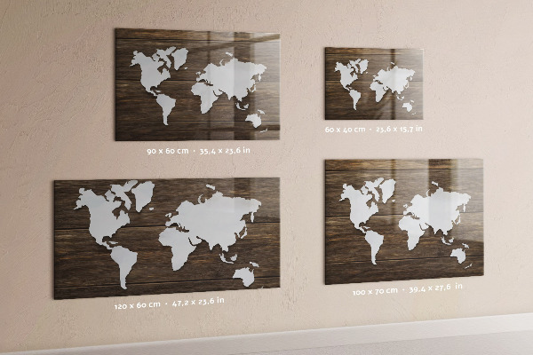 Magnetická tabule mapa světa na deskách