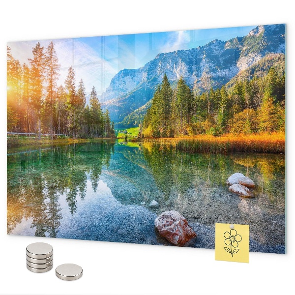 Magnetická tabule na zeď s motivem říční horské krajiny