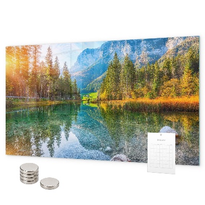 Magnetická tabule na zeď s motivem říční horské krajiny