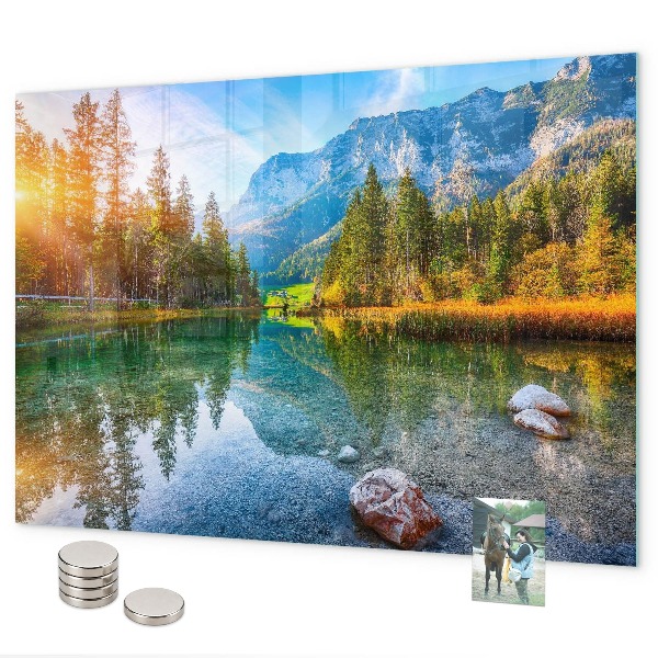 Magnetická tabule na zeď s motivem říční horské krajiny