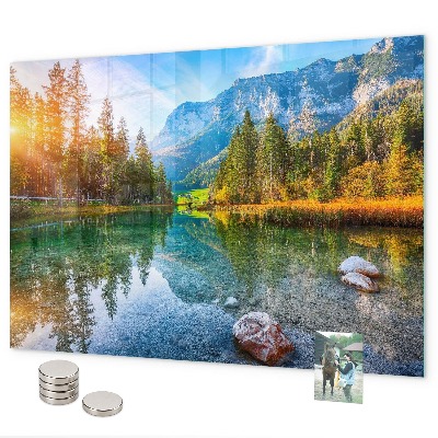 Magnetická tabule na zeď s motivem říční horské krajiny