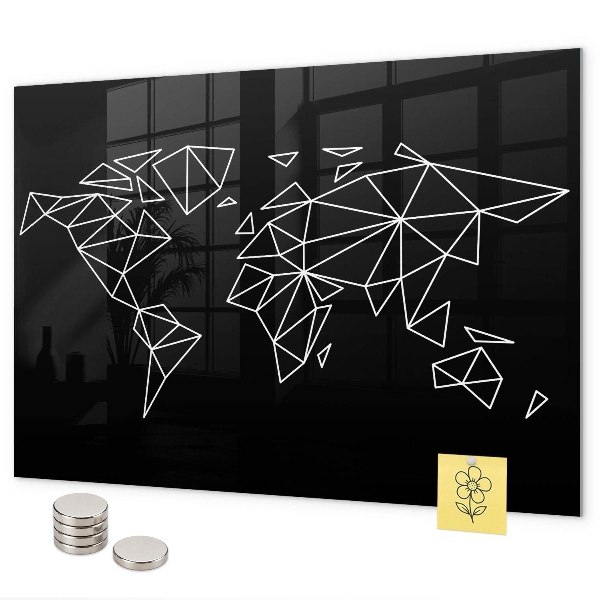 Mapa moderního světa magnetická tabule na zeď