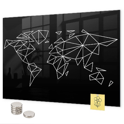 Mapa moderního světa magnetická tabule na zeď