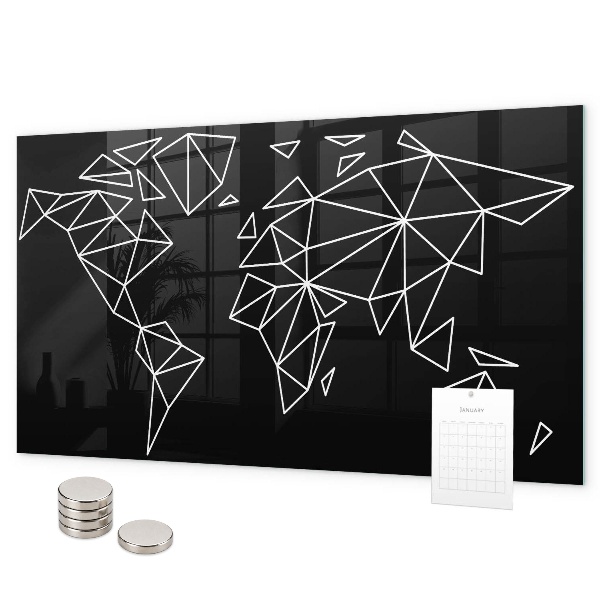 Mapa moderního světa magnetická tabule na zeď