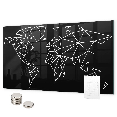 Mapa moderního světa magnetická tabule na zeď