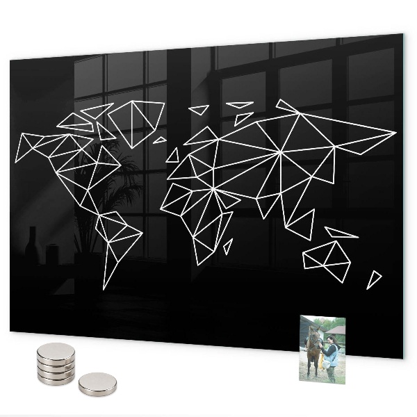 Mapa moderního světa magnetická tabule na zeď