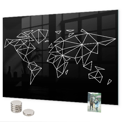 Mapa moderního světa magnetická tabule na zeď