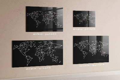 Mapa moderního světa magnetická tabule na zeď