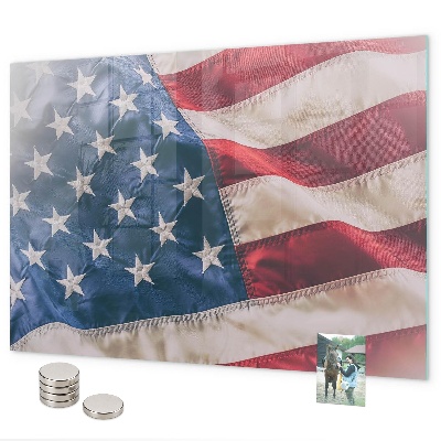 Magnetická tabule na zeď s motivem americké vlajky