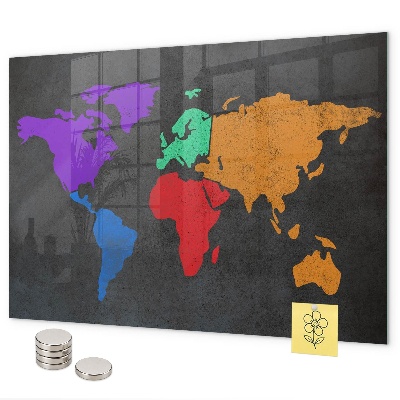 Mapa světa magnetická tabule na zeď