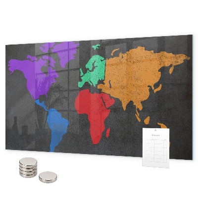 Mapa světa magnetická tabule na zeď