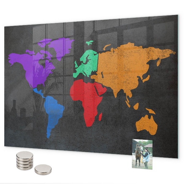 Mapa světa magnetická tabule na zeď