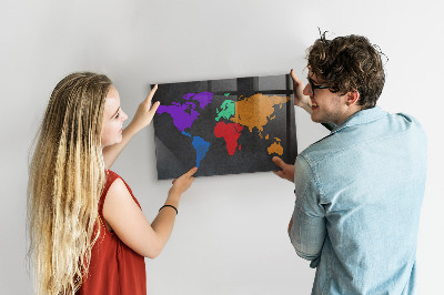 Mapa světa magnetická tabule na zeď