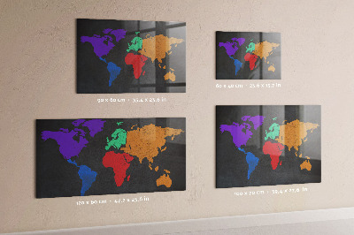 Mapa světa magnetická tabule na zeď