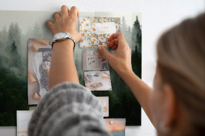 Magnetická tabule s motivem mlžného lesa