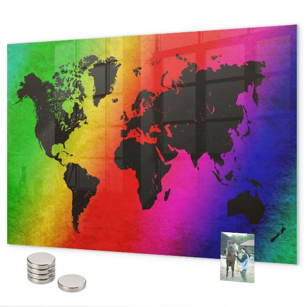 Magnetická mapa světa na zeď