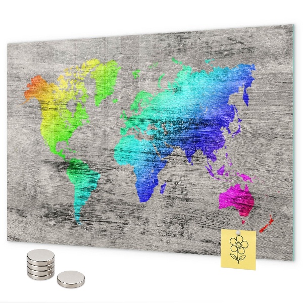 Mapa světa magnetická tabule