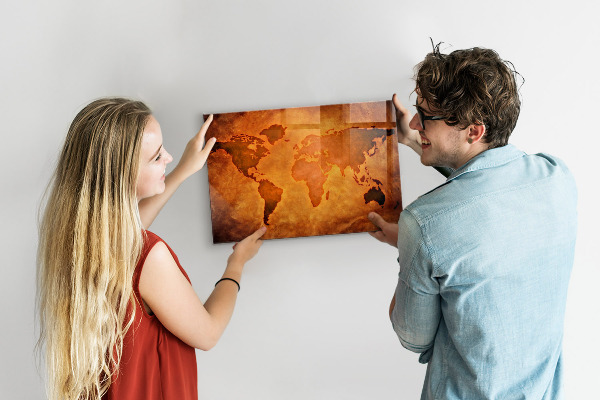 Magnetická tabule na zeď velká mapa světa