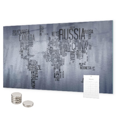 Magnetická tabule mapa světa s popisky