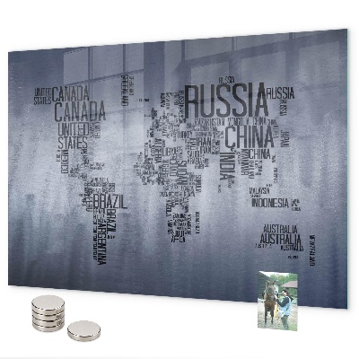 Magnetická tabule mapa světa s popisky