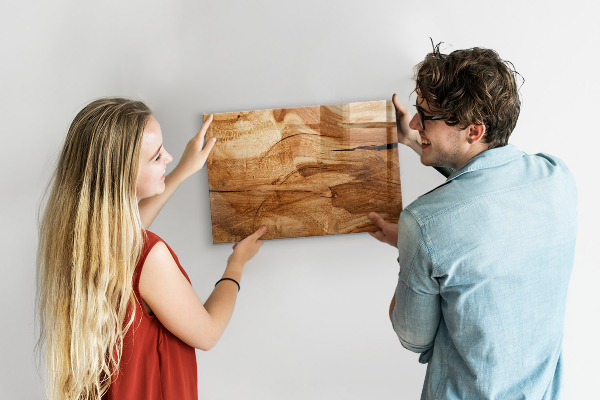 Magnetická tabule na zeď s motivem textury dřeva