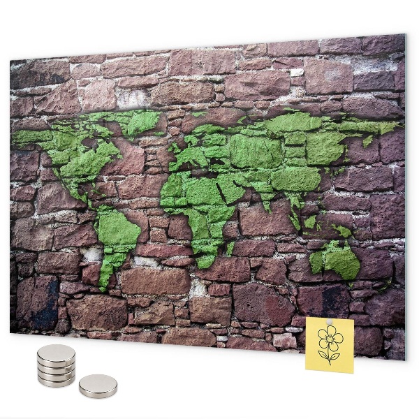 Mapa světa z kostek magnetická tabule