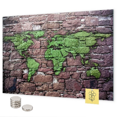 Mapa světa z kostek magnetická tabule