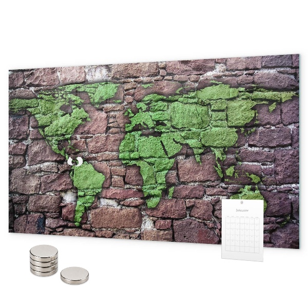 Mapa světa z kostek magnetická tabule