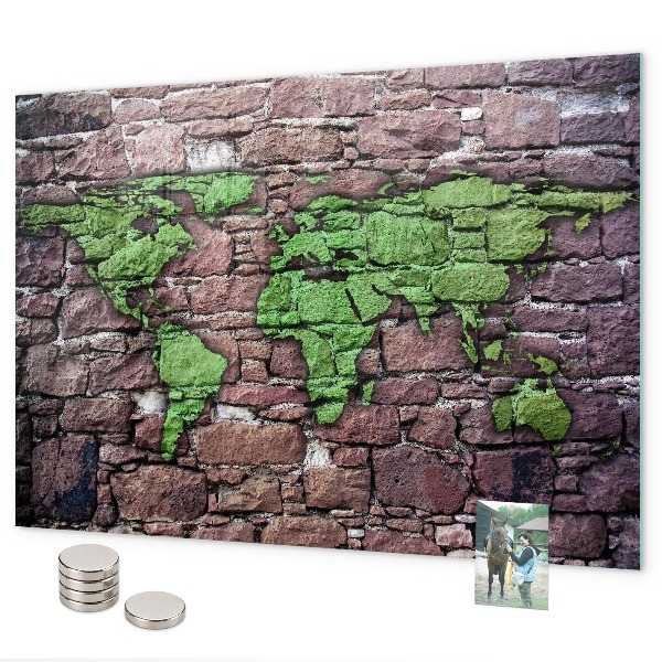Mapa světa z kostek magnetická tabule