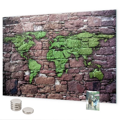 Mapa světa z kostek magnetická tabule