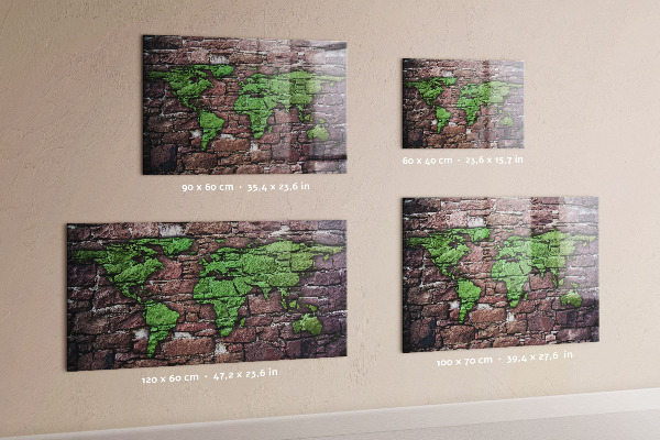 Mapa světa z kostek magnetická tabule