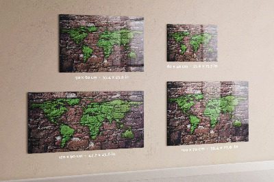 Mapa světa z kostek magnetická tabule