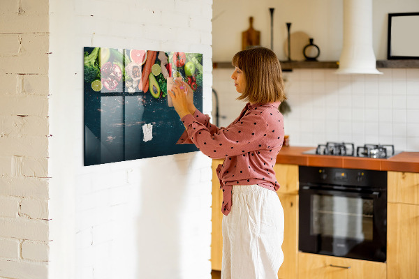 Popisovatelná magnetická tabule Barevné kulinářské inspirace na zdi