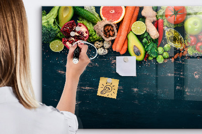 Popisovatelná magnetická tabule Barevné kulinářské inspirace na zdi