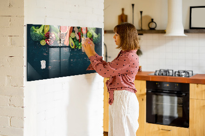 Popisovatelná magnetická tabule Barevné kulinářské inspirace na zdi